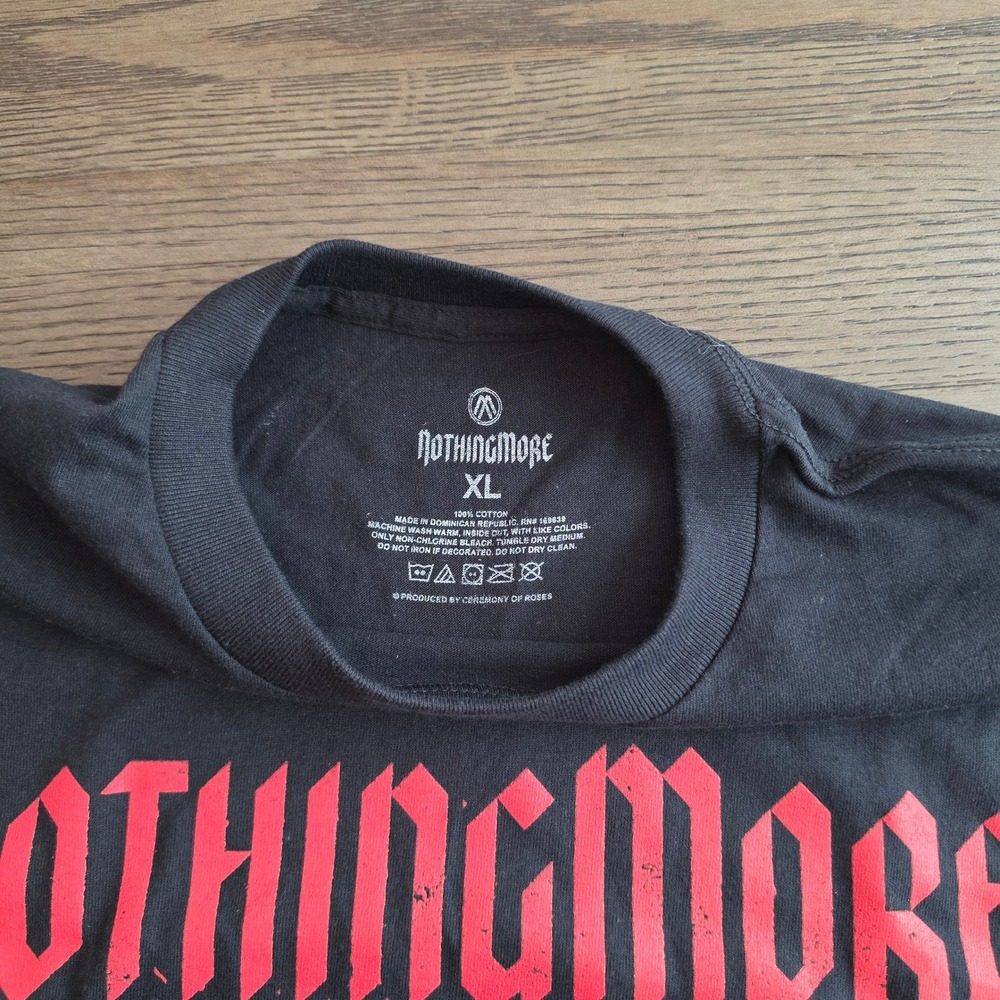 Nothing More Band Tee Mens XL Black Red Skeleton Graphic Rock Concert T-Shirt - Picture 3 of 5